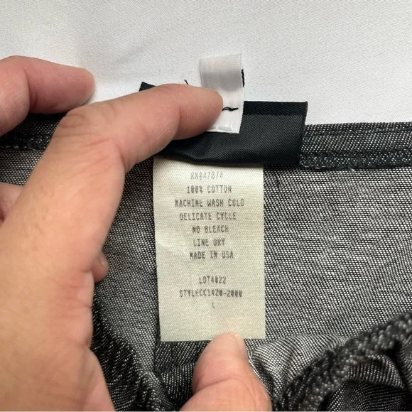 DIANE VON FURSTENBERG grey chambray denim cotton midi skirt